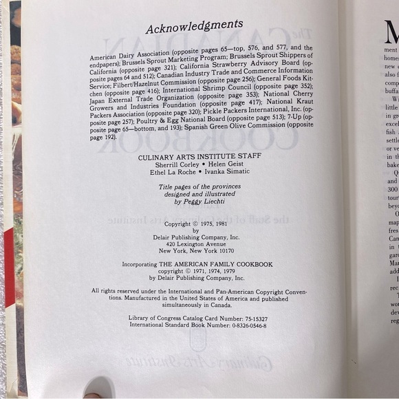 Vintage 1980’s Culinary Arts Institute Canadian Family Cookbook Hardcover - Picture 4 of 11